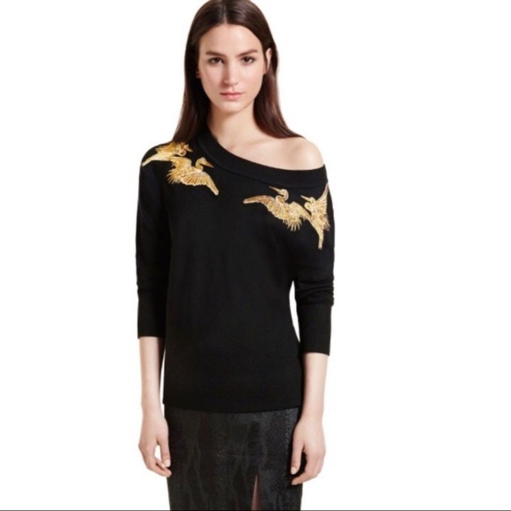📌 ALUTUZARRA Target Heron off Shoulder Sweater
